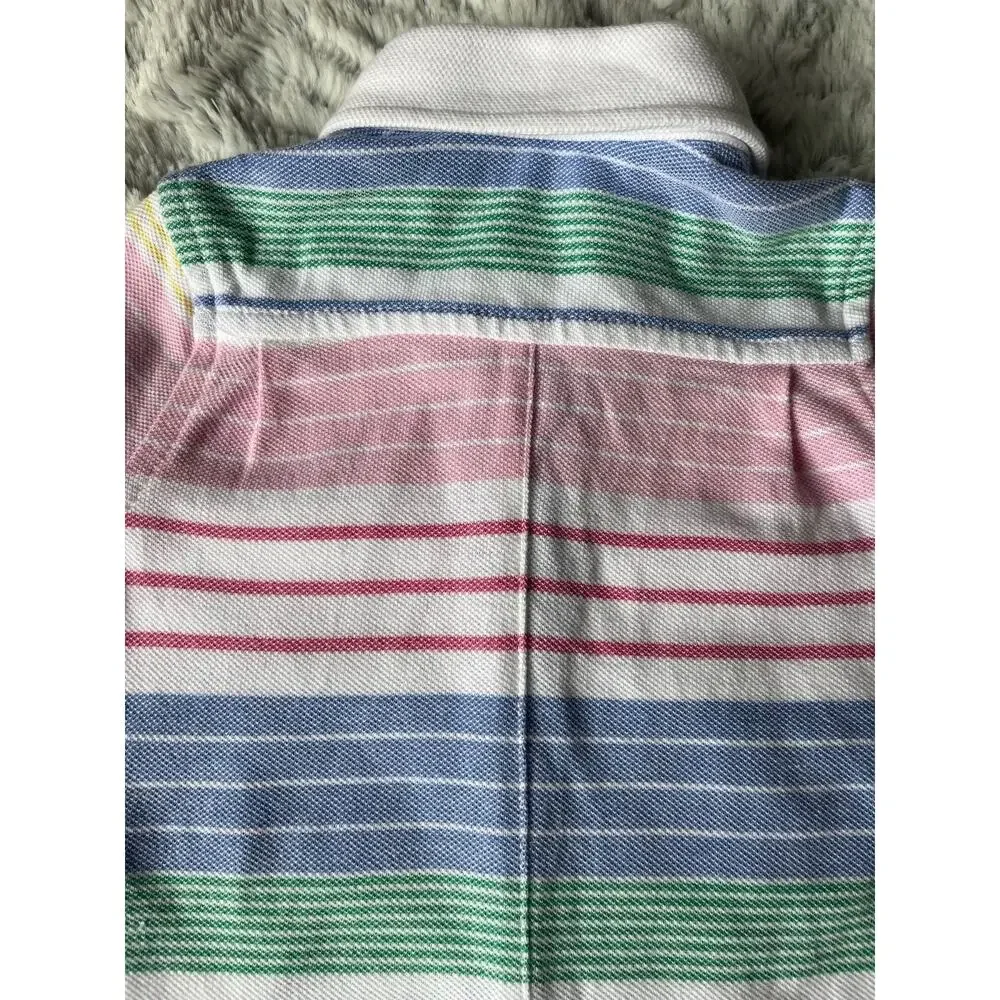 Polo Ralph Lauren Baby Boy 6M Multicolor Stripe Cotton Pique Romper Shortall